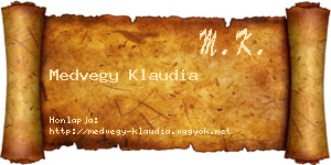 Medvegy Klaudia névjegykártya